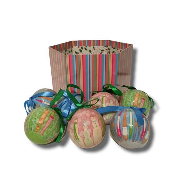 Шарики папье-маше "Дух рождества" 14 шт