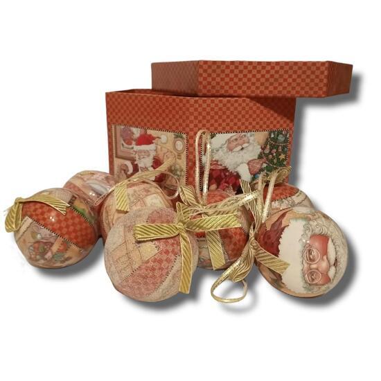 Шарики папье-маше" Санта" 14 шт